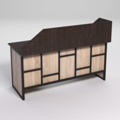 Стол двухтумбовый офисный С-07 с экраном СТРОНГ в стиле ЛОФТ декор №3, Дуб Венге и Дуб Сонома