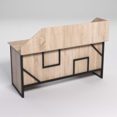 Стол двухтумбовый офисный С-07 с экраном СТРОНГ в стиле ЛОФТ декор №4, Дуб Сонома