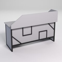 Стол двухтумбовый офисный С-07 с экраном СТРОНГ в стиле ЛОФТ декор №4, Серый