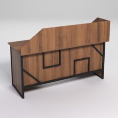 Стол двухтумбовый офисный С-07 с экраном СТРОНГ в стиле ЛОФТ декор №4, Орех