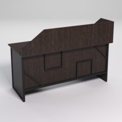 Стол двухтумбовый офисный С-07 с экраном СТРОНГ в стиле ЛОФТ декор №4, Дуб Венге