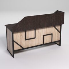 Стол двухтумбовый офисный С-07 с экраном СТРОНГ в стиле ЛОФТ декор №4, Дуб Венге и Дуб Сонома