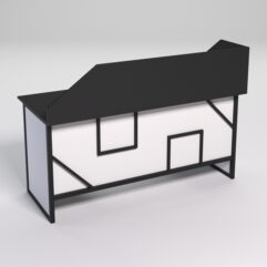 Стол двухтумбовый офисный С-07 с экраном СТРОНГ в стиле ЛОФТ декор №4, Черный и Белый