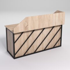 Стол двухтумбовый офисный С-07А с экраном СТРОНГ в стиле ЛОФТ декор №2, Дуб Сонома