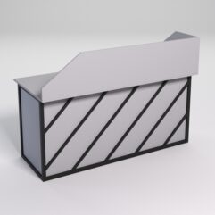 Стол двухтумбовый офисный С-07А с экраном СТРОНГ в стиле ЛОФТ декор №2, Серый