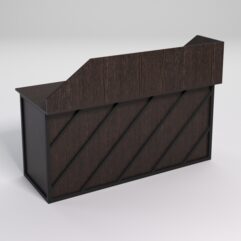 Стол двухтумбовый офисный С-07А с экраном СТРОНГ в стиле ЛОФТ декор №2, Дуб Венге