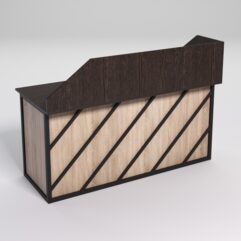 Стол двухтумбовый офисный С-07А с экраном СТРОНГ в стиле ЛОФТ декор №2, Дуб Венге и Дуб Сонома