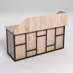 Стол двухтумбовый офисный С-07А с экраном СТРОНГ в стиле ЛОФТ декор №3, Дуб Сонома