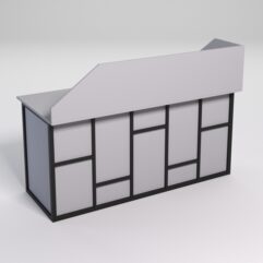 Стол двухтумбовый офисный С-07А с экраном СТРОНГ в стиле ЛОФТ декор №3, Серый