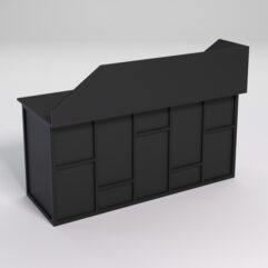 Стол двухтумбовый офисный С-07А с экраном СТРОНГ в стиле ЛОФТ декор №3, Черный