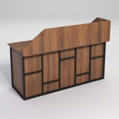 Стол двухтумбовый офисный С-07А с экраном СТРОНГ в стиле ЛОФТ декор №3, Орех