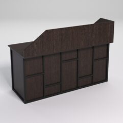 Стол двухтумбовый офисный С-07А с экраном СТРОНГ в стиле ЛОФТ декор №3, Дуб Венге