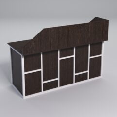 Стол двухтумбовый офисный С-07А с экраном СТРОНГ в стиле ЛОФТ декор №3, Дуб Венге + металлический каркас Белый