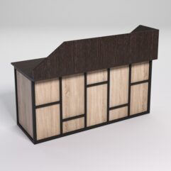 Стол двухтумбовый офисный С-07А с экраном СТРОНГ в стиле ЛОФТ декор №3, Дуб Венге и Дуб Сонома