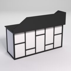 Стол двухтумбовый офисный С-07А с экраном СТРОНГ в стиле ЛОФТ декор №3, Черный и Белый