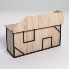 Стол двухтумбовый офисный С-07А с экраном СТРОНГ в стиле ЛОФТ декор №4, Дуб Сонома