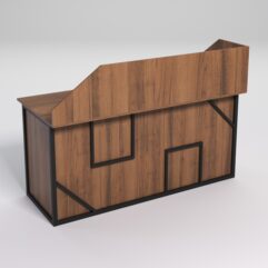 Стол двухтумбовый офисный С-07А с экраном СТРОНГ в стиле ЛОФТ декор №4, Орех