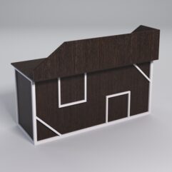 Стол двухтумбовый офисный С-07А с экраном СТРОНГ в стиле ЛОФТ декор №4, Дуб Венге + металлический каркас Белый