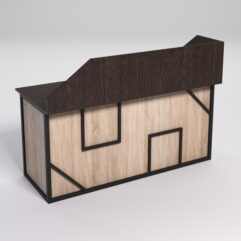 Стол двухтумбовый офисный С-07А с экраном СТРОНГ в стиле ЛОФТ декор №4, Дуб Венге и Дуб Сонома