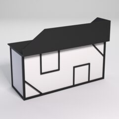 Стол двухтумбовый офисный С-07А с экраном СТРОНГ в стиле ЛОФТ декор №4, Черный и Белый