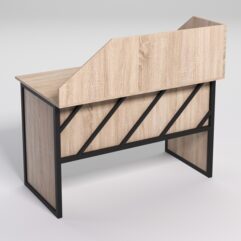 Стол для компьютера СК-31 с экраном СТРОНГ в стиле ЛОФТ декор №2, Дуб Сонома