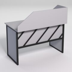 Стол для компьютера СК-31 с экраном СТРОНГ в стиле ЛОФТ декор №2, Серый