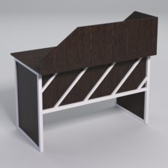 Стол для компьютера СК-31 с экраном СТРОНГ в стиле ЛОФТ декор №2, Дуб Венге + металлический каркас Белый