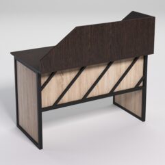 Стол для компьютера СК-31 с экраном СТРОНГ в стиле ЛОФТ декор №2, Дуб Венге и Дуб Сонома