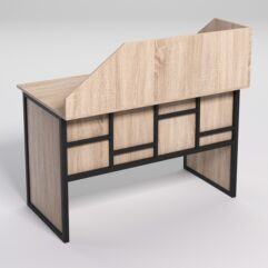 Стол для компьютера СК-31 с экраном СТРОНГ в стиле ЛОФТ декор №3, Дуб Сонома