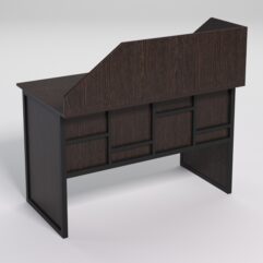 Стол для компьютера СК-31 с экраном СТРОНГ в стиле ЛОФТ декор №3, Дуб Венге