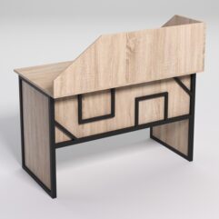 Стол для компьютера СК-31 с экраном СТРОНГ в стиле ЛОФТ декор №4, Дуб Сонома