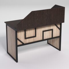 Стол для компьютера СК-31 с экраном СТРОНГ в стиле ЛОФТ декор №4, Дуб Венге и Дуб Сонома