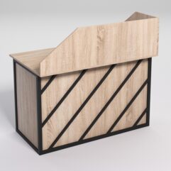 Стол для компьютера СК-31А с экраном СТРОНГ в стиле ЛОФТ декор №2, Дуб Сонома