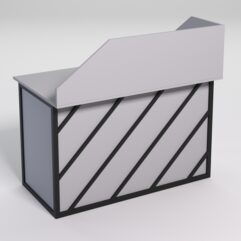 Стол для компьютера СК-31А с экраном СТРОНГ в стиле ЛОФТ декор №2, Серый