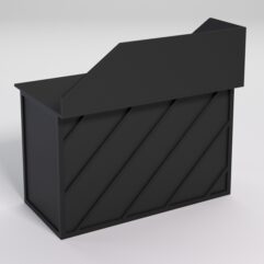 Стол для компьютера СК-31А с экраном СТРОНГ в стиле ЛОФТ декор №2, Черный