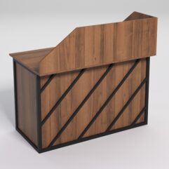 Стол для компьютера СК-31А с экраном СТРОНГ в стиле ЛОФТ декор №2, Орех