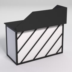 Стол для компьютера СК-31А с экраном СТРОНГ в стиле ЛОФТ декор №2, Черный и Белый