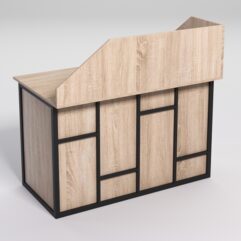 Стол для компьютера СК-31А с экраном СТРОНГ в стиле ЛОФТ декор №3, Дуб Сонома