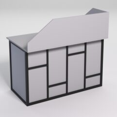 Стол для компьютера СК-31А с экраном СТРОНГ в стиле ЛОФТ декор №3, Серый