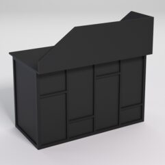 Стол для компьютера СК-31А с экраном СТРОНГ в стиле ЛОФТ декор №3, Черный