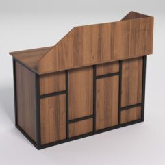 Стол для компьютера СК-31А с экраном СТРОНГ в стиле ЛОФТ декор №3, Орех