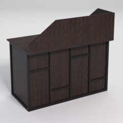 Стол для компьютера СК-31А с экраном СТРОНГ в стиле ЛОФТ декор №3, Дуб Венге