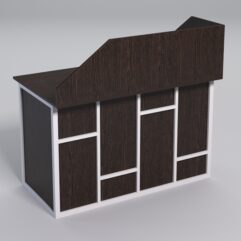 Стол для компьютера СК-31А с экраном СТРОНГ в стиле ЛОФТ декор №3, Дуб Венге + металлический каркас Белый