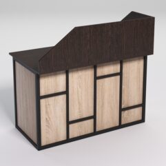 Стол для компьютера СК-31А с экраном СТРОНГ в стиле ЛОФТ декор №3, Дуб Венге и Дуб Сонома