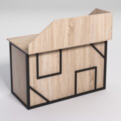 Стол для компьютера СК-31А с экраном СТРОНГ в стиле ЛОФТ декор №4, Дуб Сонома