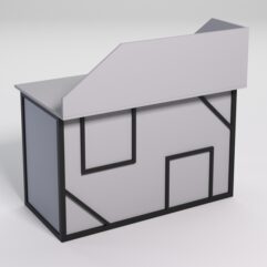 Стол для компьютера СК-31А с экраном СТРОНГ в стиле ЛОФТ декор №4, Серый