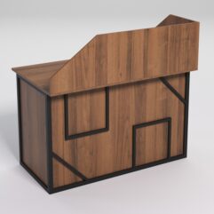 Стол для компьютера СК-31А с экраном СТРОНГ в стиле ЛОФТ декор №4, Орех