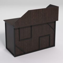 Стол для компьютера СК-31А с экраном СТРОНГ в стиле ЛОФТ декор №4, Дуб Венге