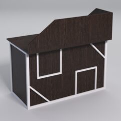 Стол для компьютера СК-31А с экраном СТРОНГ в стиле ЛОФТ декор №4, Дуб Венге + металлический каркас Белый