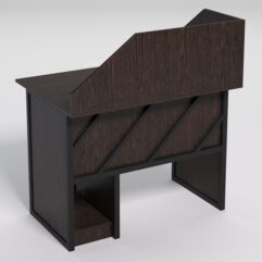 Стол для компьютера СК-32 с экраном СТРОНГ в стиле ЛОФТ декор №2, Дуб Венге